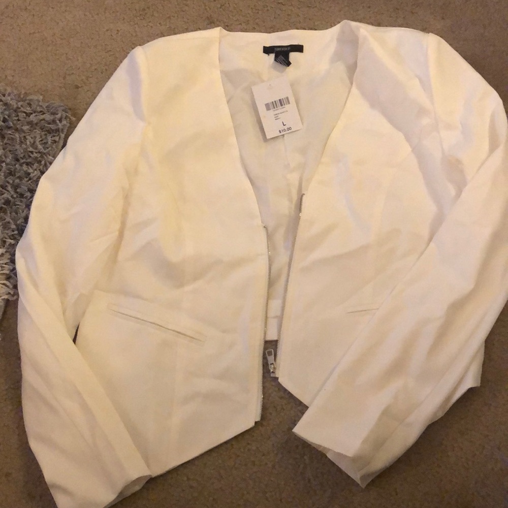 Forever 21 size large nwt white blazer jacket